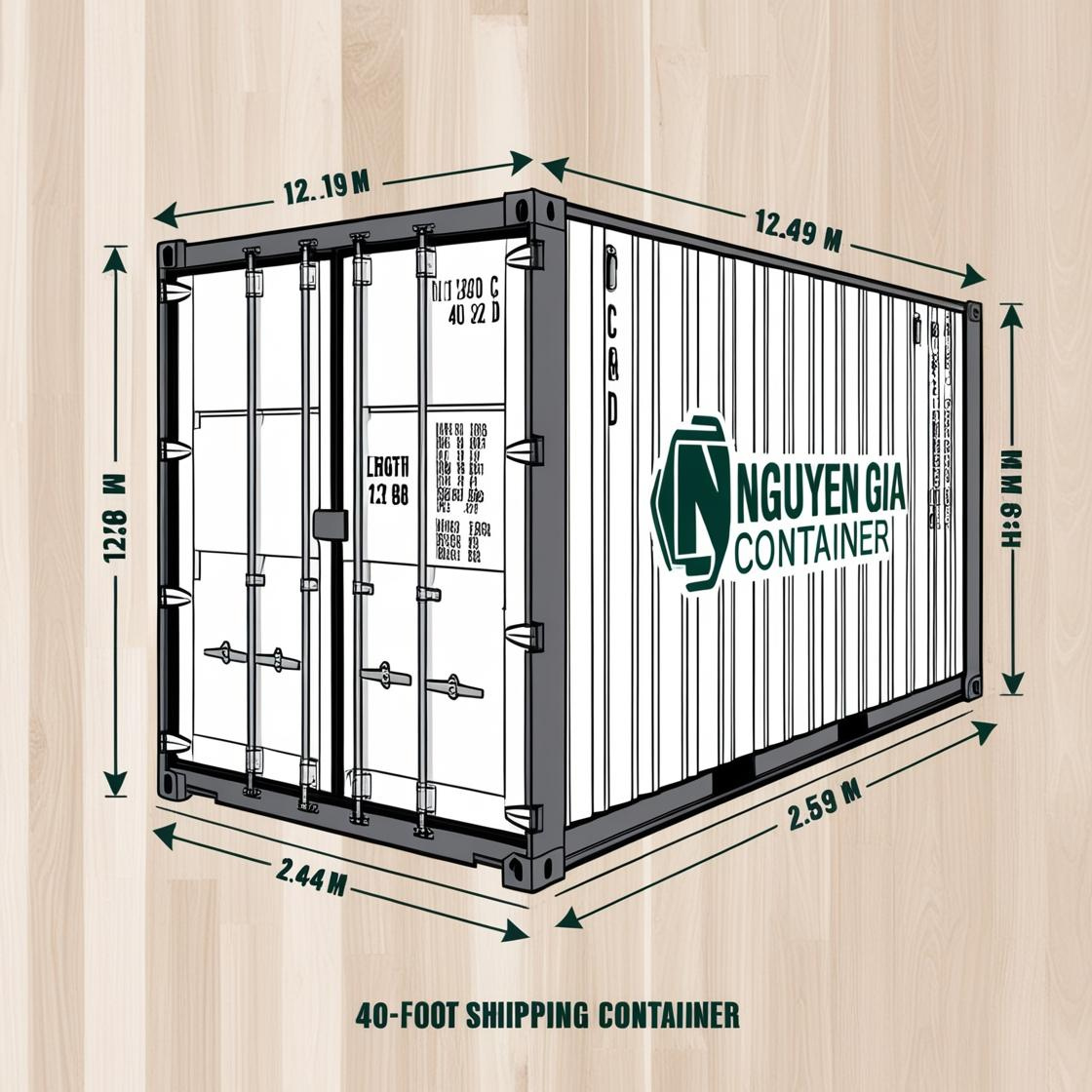 Kích thước container kho 40 feet 