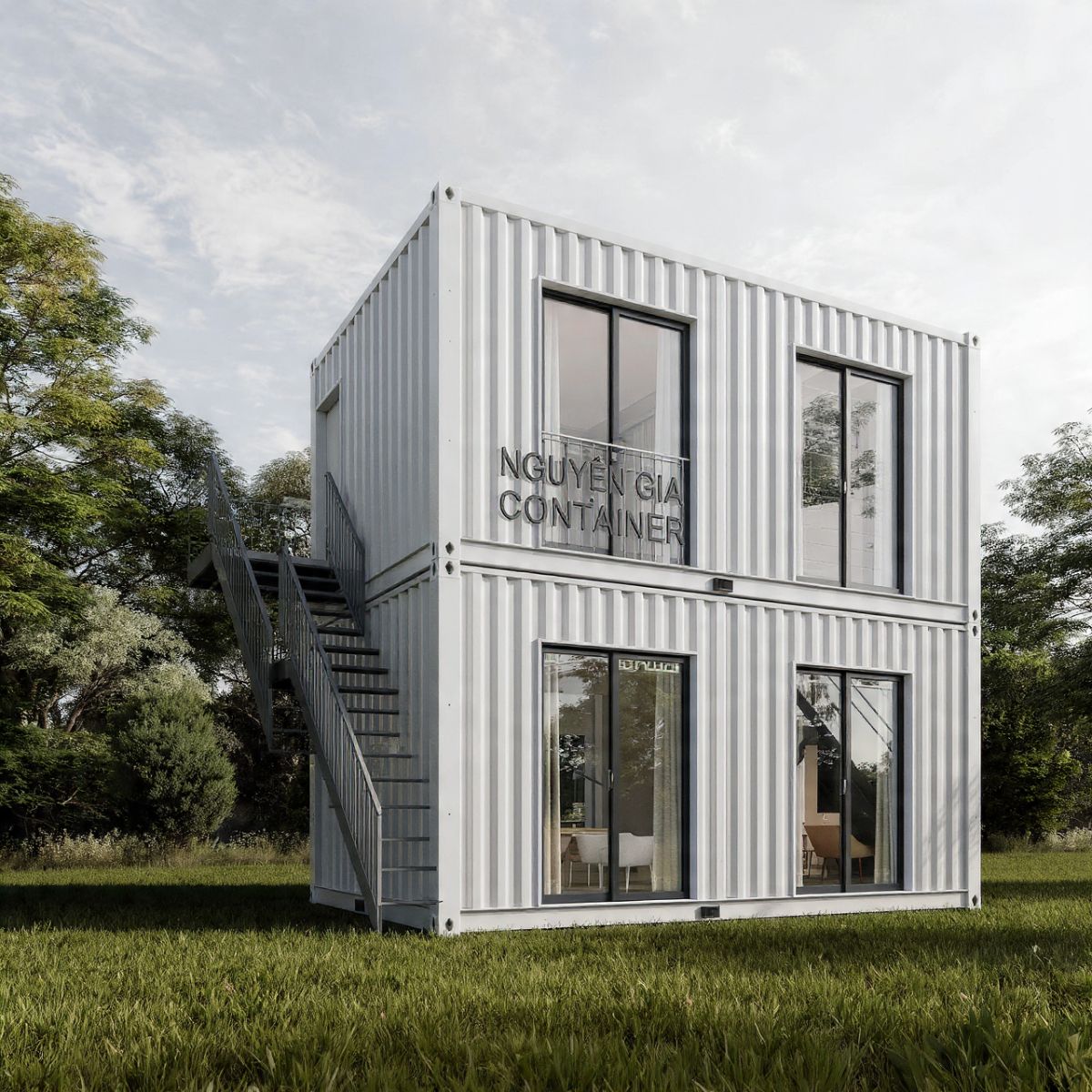 Container văn phòng ghép đôi – Giải pháp không gian siêu rộng
