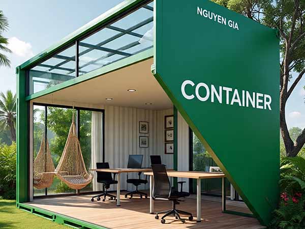 Biến Container Thành “Resort Công Sở”: Ý tưởng kết hợp container văn phòng + không gian xanh siêu độc lạ
